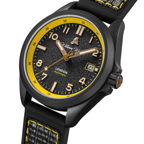 William Wood Watches Fearless Yellow 39mm Mens Watch