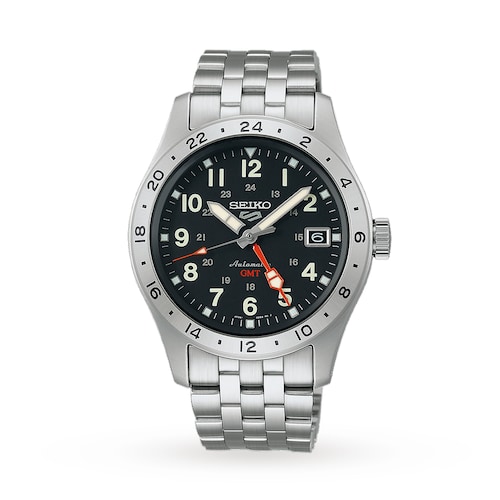 Seiko 5 Sports Field Deploy Mechanical GMT 39.5mm Mens Watch Black Seiko 5 Sports Field Deploy Mechanical GMT 39.5mm Mens Watch Black