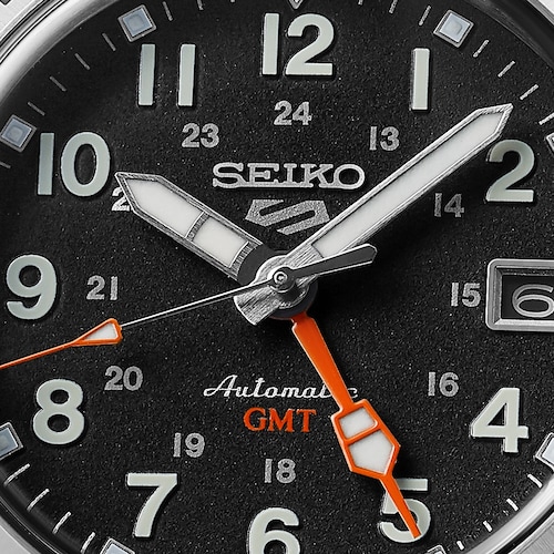 Seiko 5 Sports Field Deploy Mechanical GMT 39.5mm Mens Watch Black Seiko 5 Sports Field Deploy Mechanical GMT 39.5mm Mens Watch Black