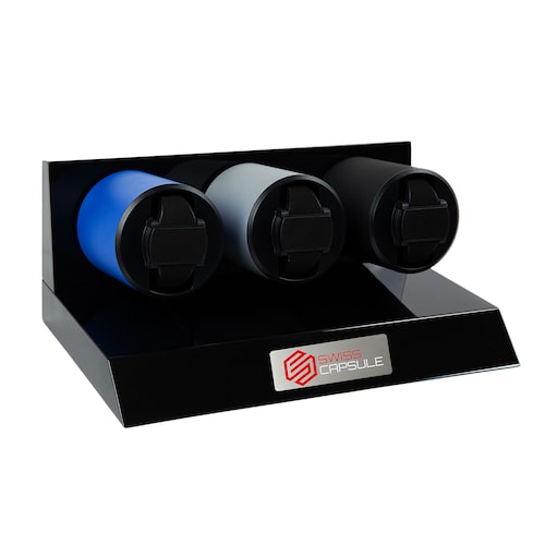 Swiss Capsule 3 Winder Blue Silver Black Swiss Capsule 3 Winder Blue Silver Black