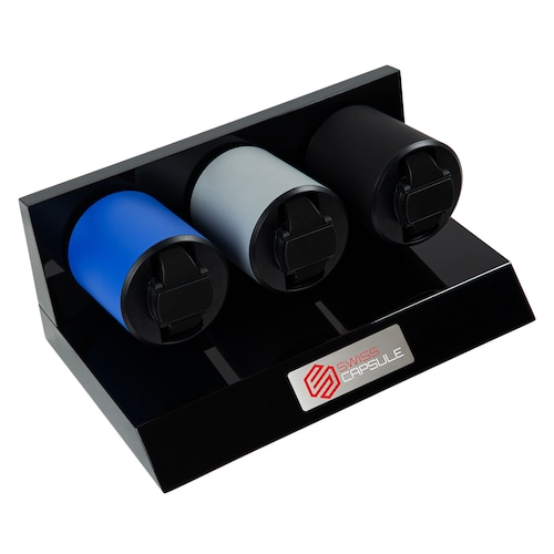 Swiss Capsule 3 Winder Blue Silver Black Swiss Capsule 3 Winder Blue Silver Black
