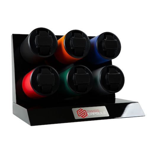 Swiss Capsule 6 Winder Red Silver Black Blue Orange Green Swiss Capsule 6 Winder Red Silver Black Blue Orange Green